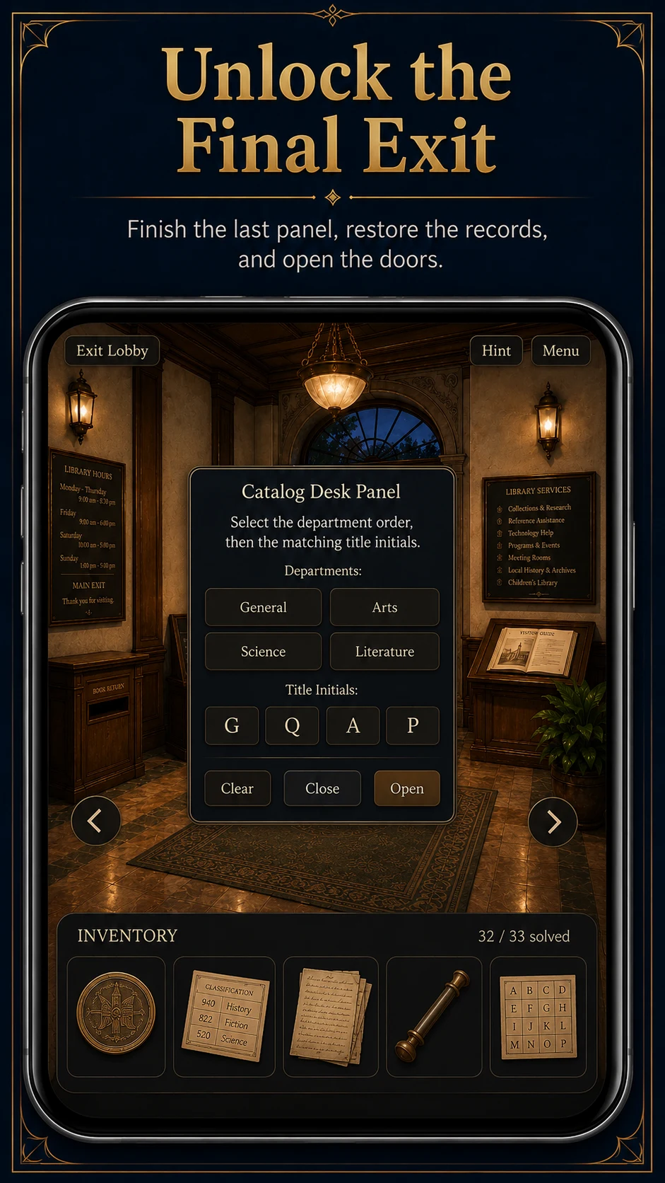 Still Library Escape Room screenshot